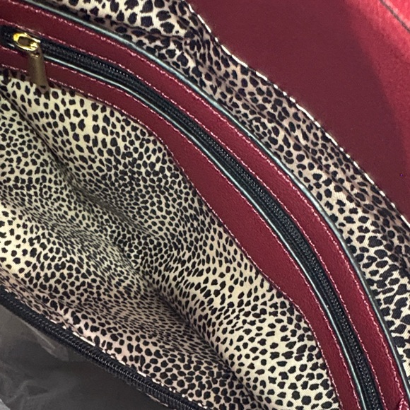 Kayla+Ava Vegan Leather Red Handbag with Snake Skin Style Handles - Picture 7 of 12